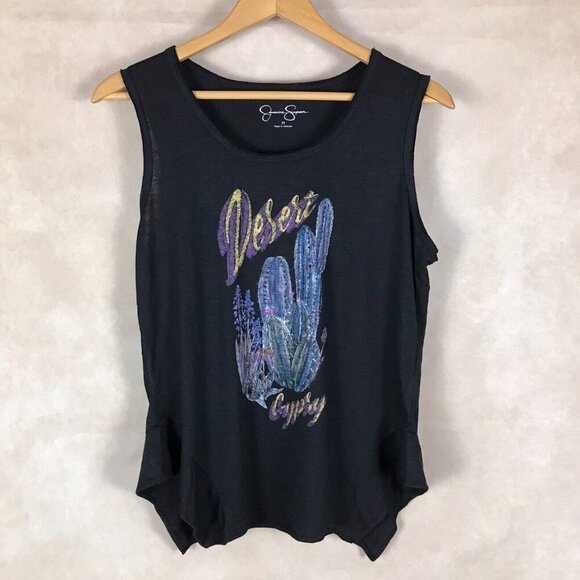 JESSICA SIMPSON 'Desert Gypsy' Ruffled Hem Tank Top NWT Small - Picture 1 of 8